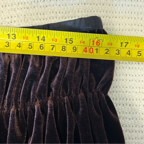 Grace Elements Skirt Women’s Size 10 Velour Brown Ruching Academia Fall School - Picture 7 of 10
